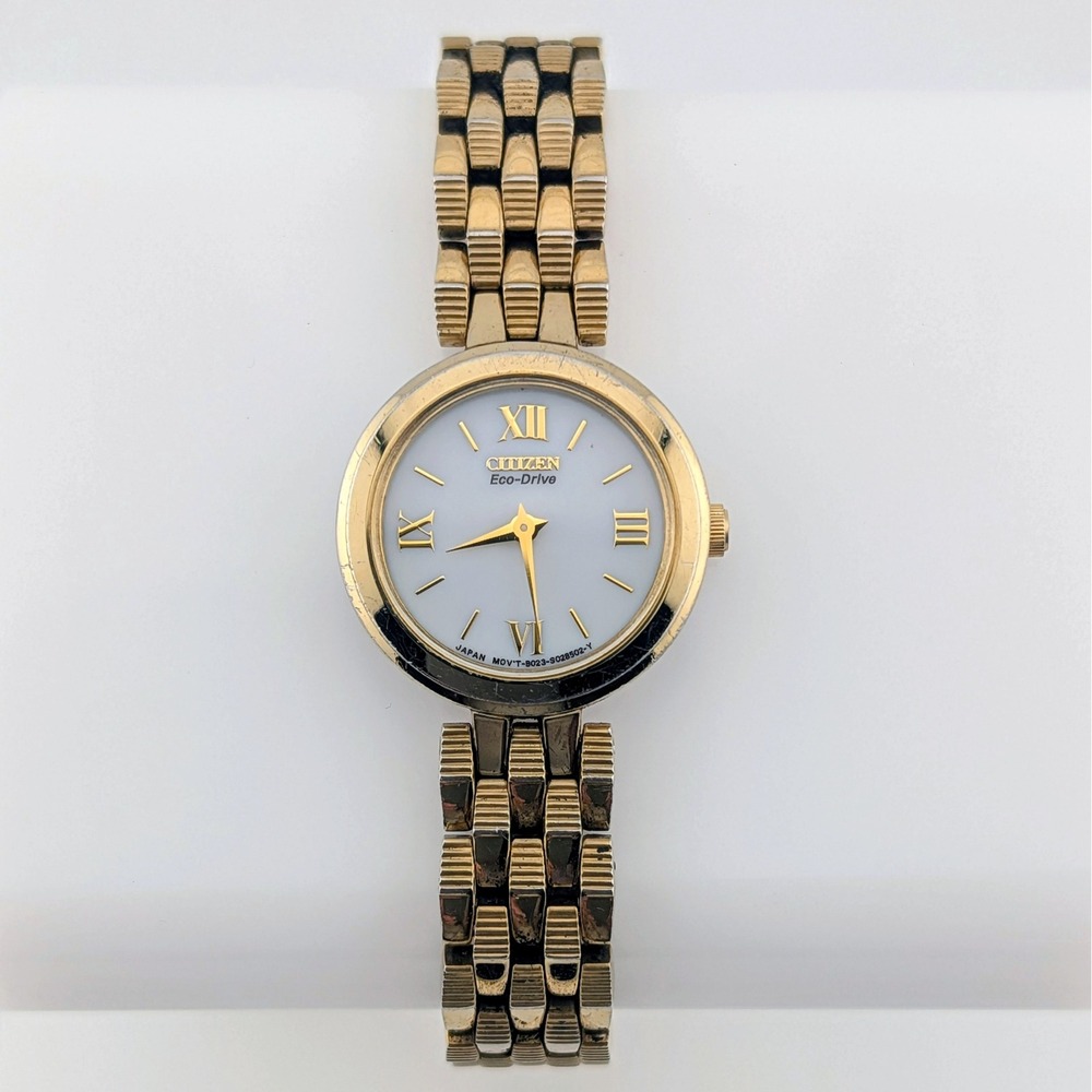 Citizen Eco-Drive B023-S015481 Women's Watch Gold Tone Sunburst New Capacitor